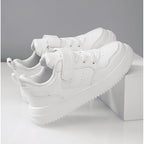 Kids Black Leather Lightweight NonSlip Sneakers