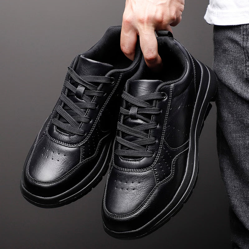 Casual Men Shoes Sneakers Trend, Breathable Leather Sneakers, Non-Slip Male Footwear, Comfortable Leisure Shoes for Men
