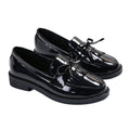 Patent Leather Womens Loafers, Stylish Tassel Flats, Comfortable Bowknot Small Leather Shoes, Casual British Female Shoe