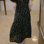 Floral Elegant Summer Dress for Women, V-Neck Side-Slit Dress, Korean Harajuku Streetwear for Holiday & Leisure Chic