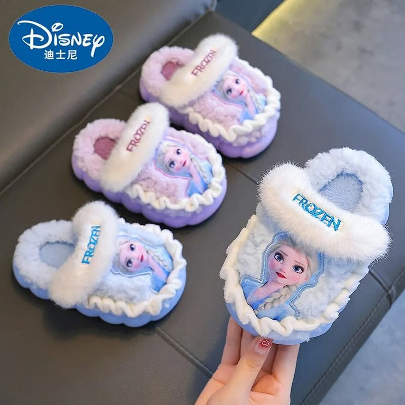 Warm Kids Winter Slippers Cartoon Cotton Non Slip Indoor Shoes