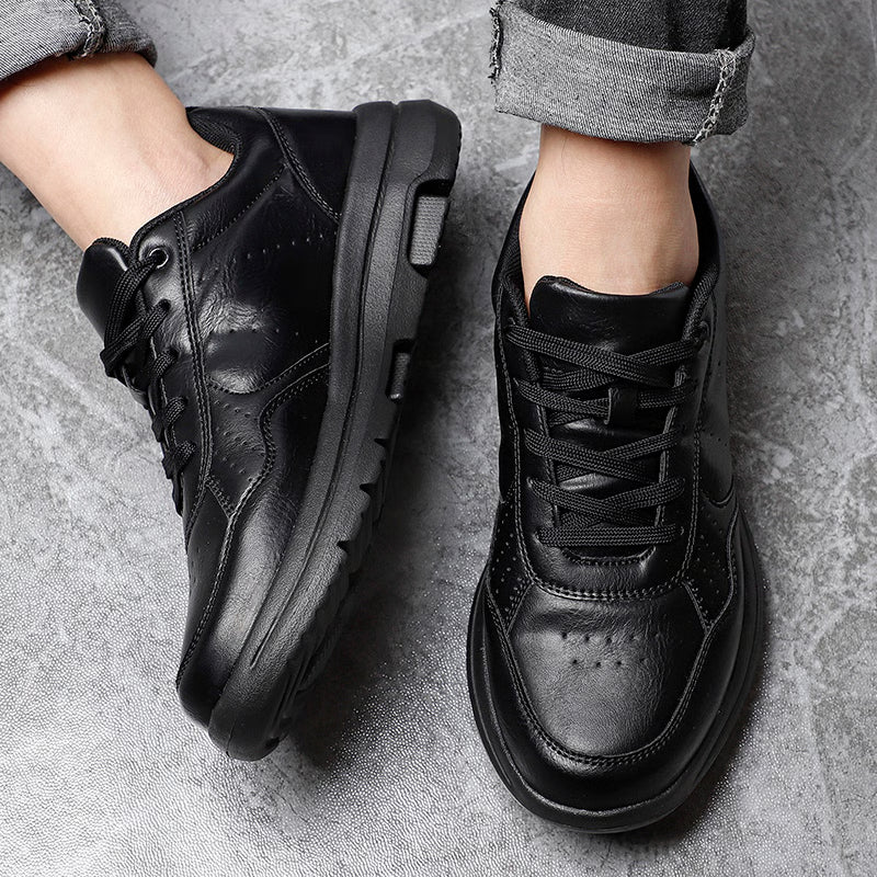 Casual Men Shoes Sneakers Trend, Breathable Leather Sneakers, Non-Slip Male Footwear, Comfortable Leisure Shoes for Men