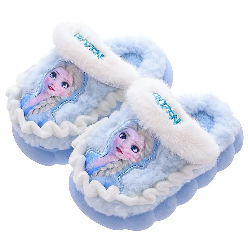 Warm Kids Winter Slippers Cartoon Cotton Non Slip Indoor Shoes