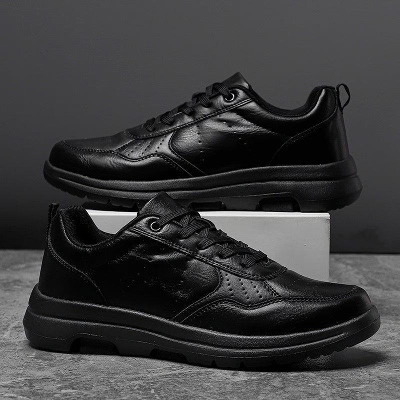 Casual Men Shoes Sneakers Trend, Breathable Leather Sneakers, Non-Slip Male Footwear, Comfortable Leisure Shoes for Men